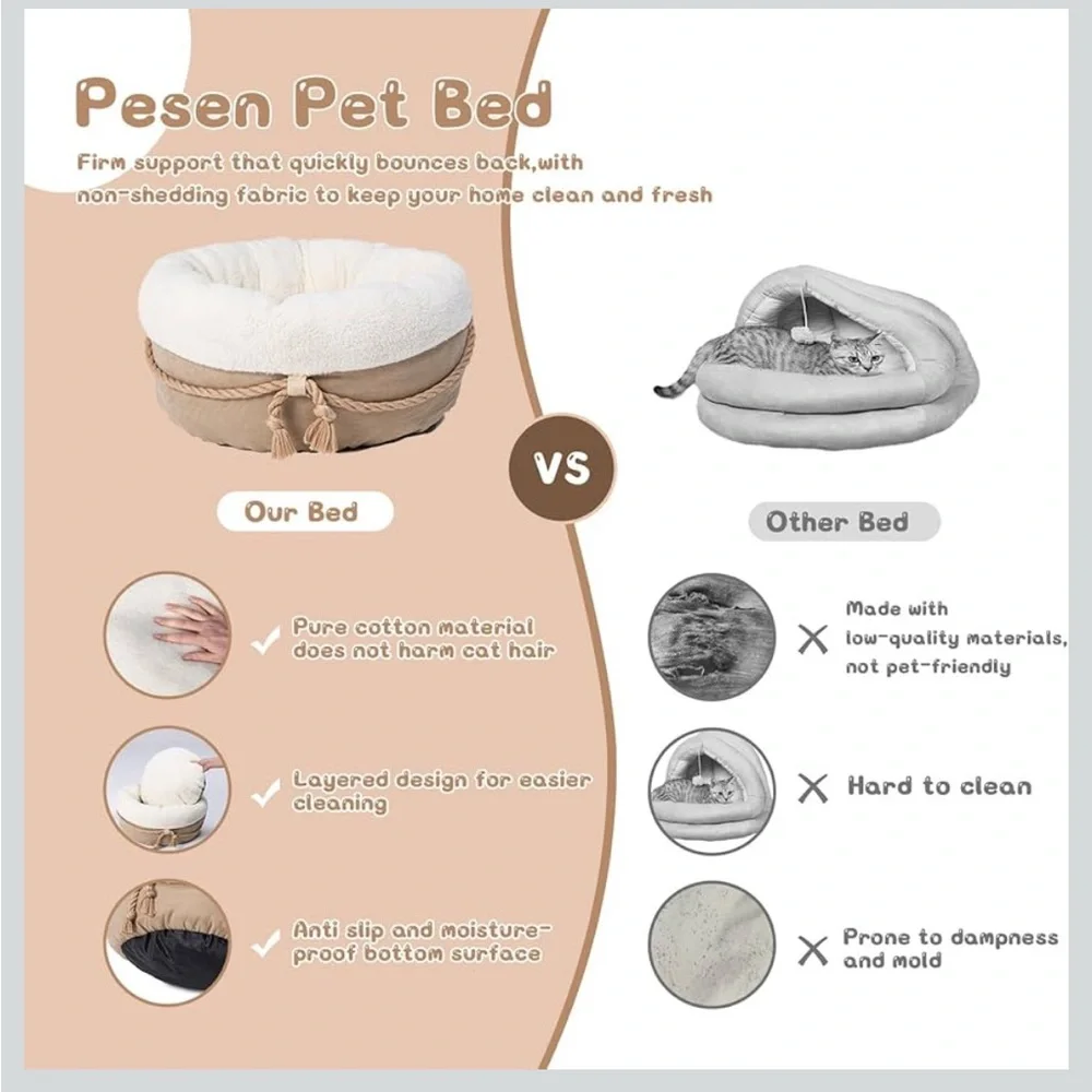 Cozy Cream Small Pet Bed